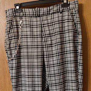 Hot Topic Black Plaid Pants w/ Chain